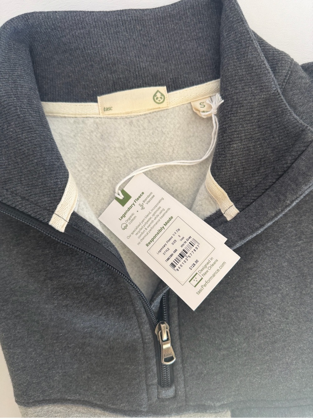 Tasc Men’s Two-Tone Gray Quarter Zip Pullover - Picture 4 of 7